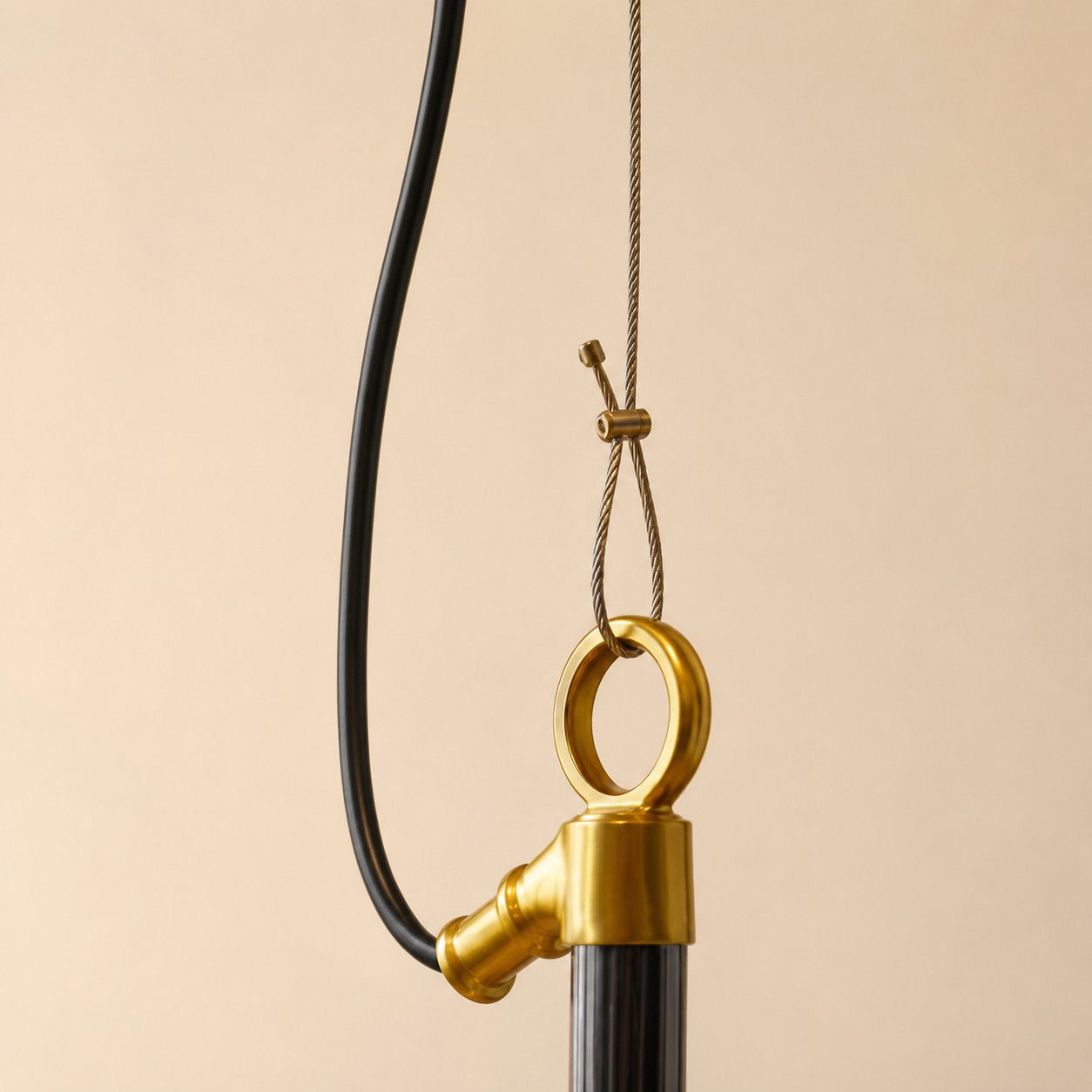 Vintage industrial clear glass pendant light interior and detail image