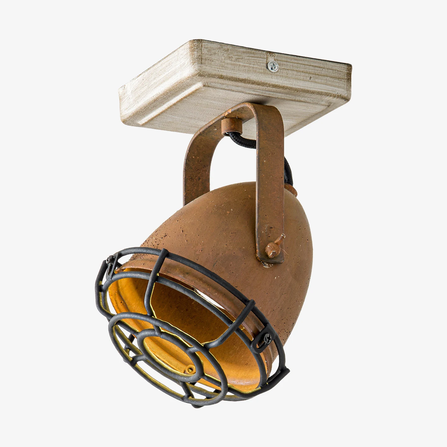 Rust and white ceiling spotlight, 18 cm high