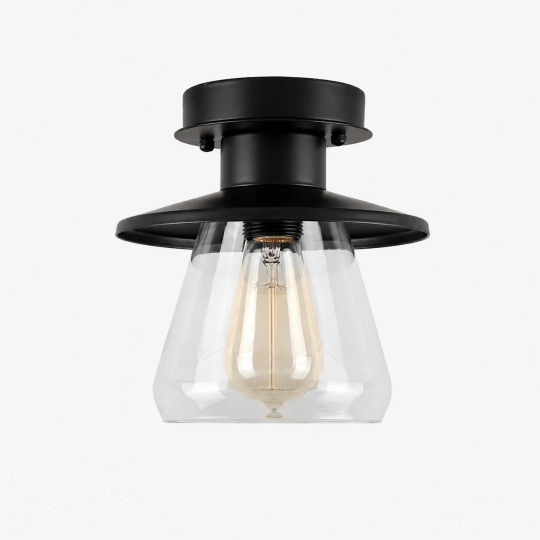 black vintage glass ceiling light