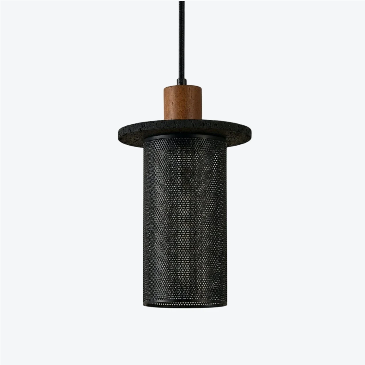 Black woven mesh pendant light product view
