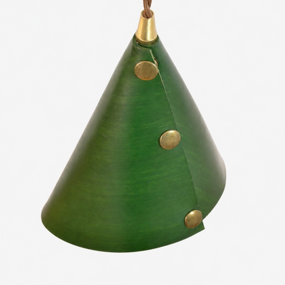 leather pendant lamp detail