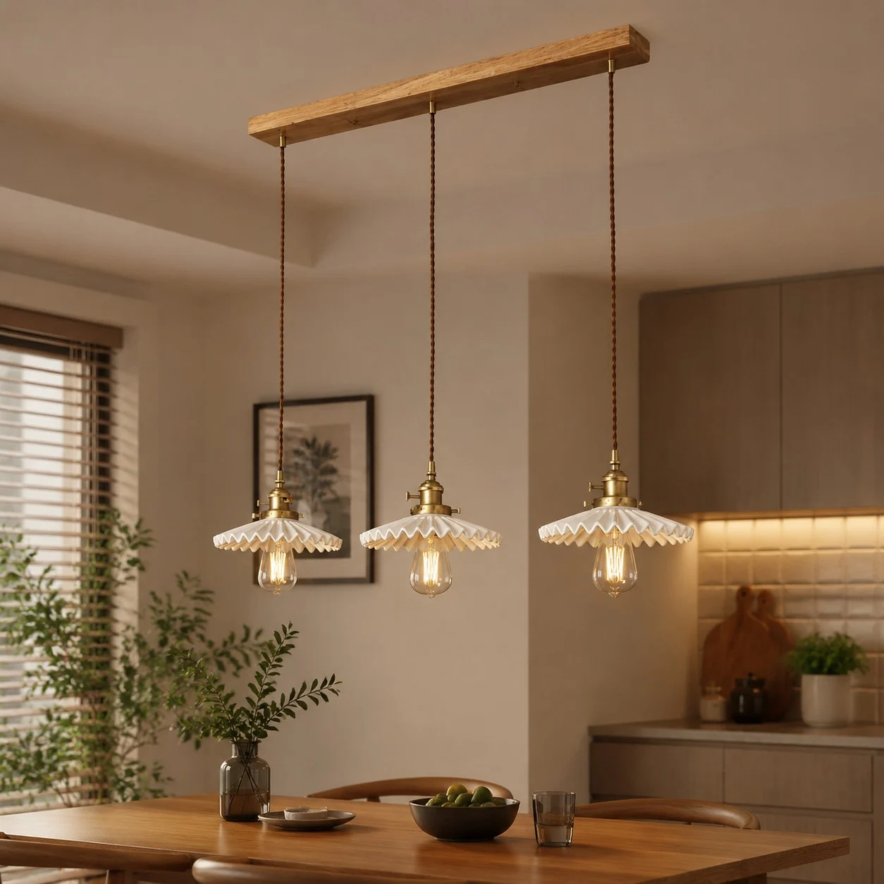 pleated ceramic pendant light 16