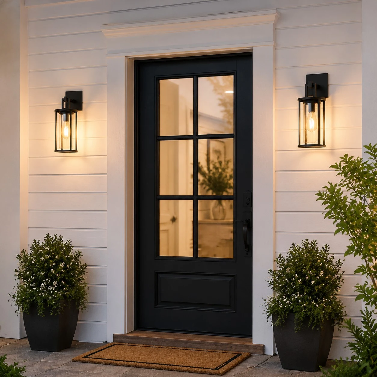 outdoor wall lantern scene