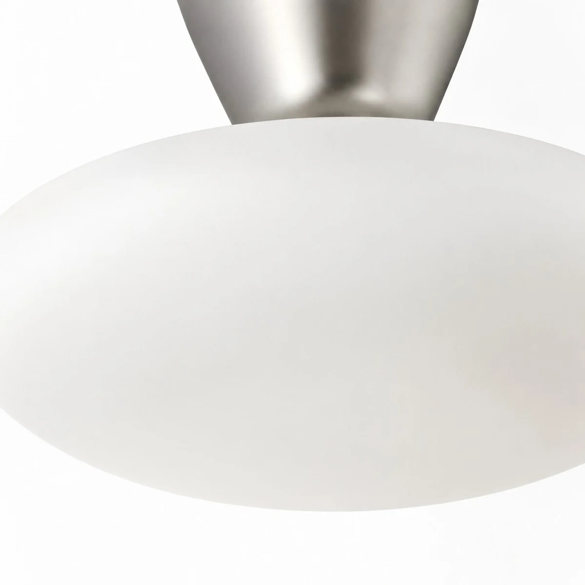 white glass diffuser and silver finish detail