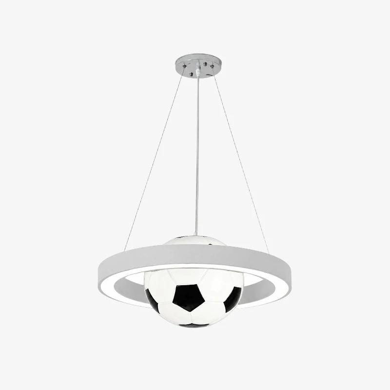 White soccer pendant chandelier finish