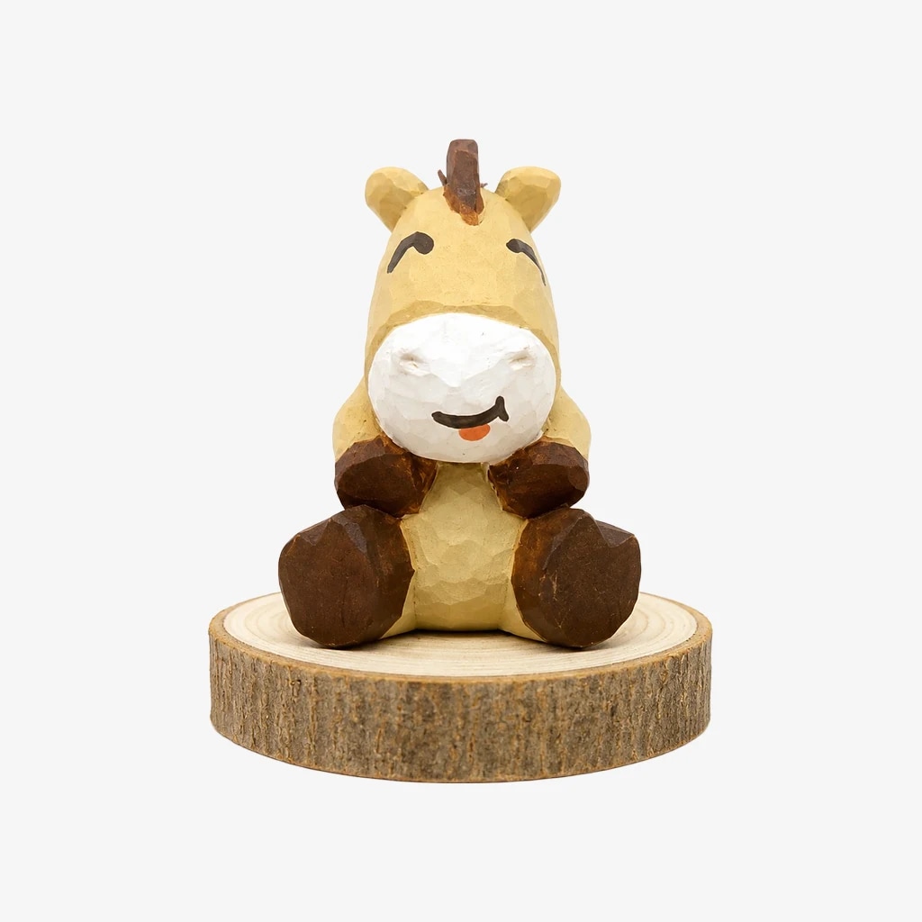 Hand-Carved Wooden Chinese Zodiac Animal Figurines