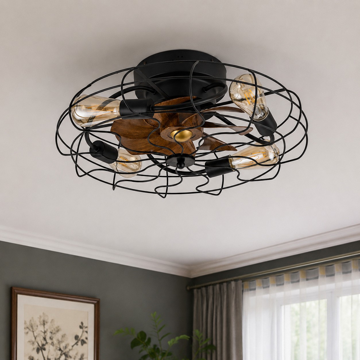 Ceiling fan light room scene