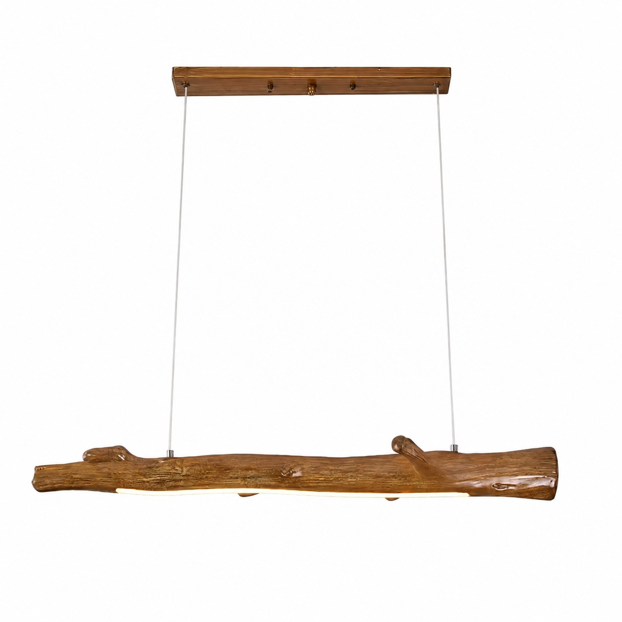 Wood Color Resin Linear Branch Pendant Light