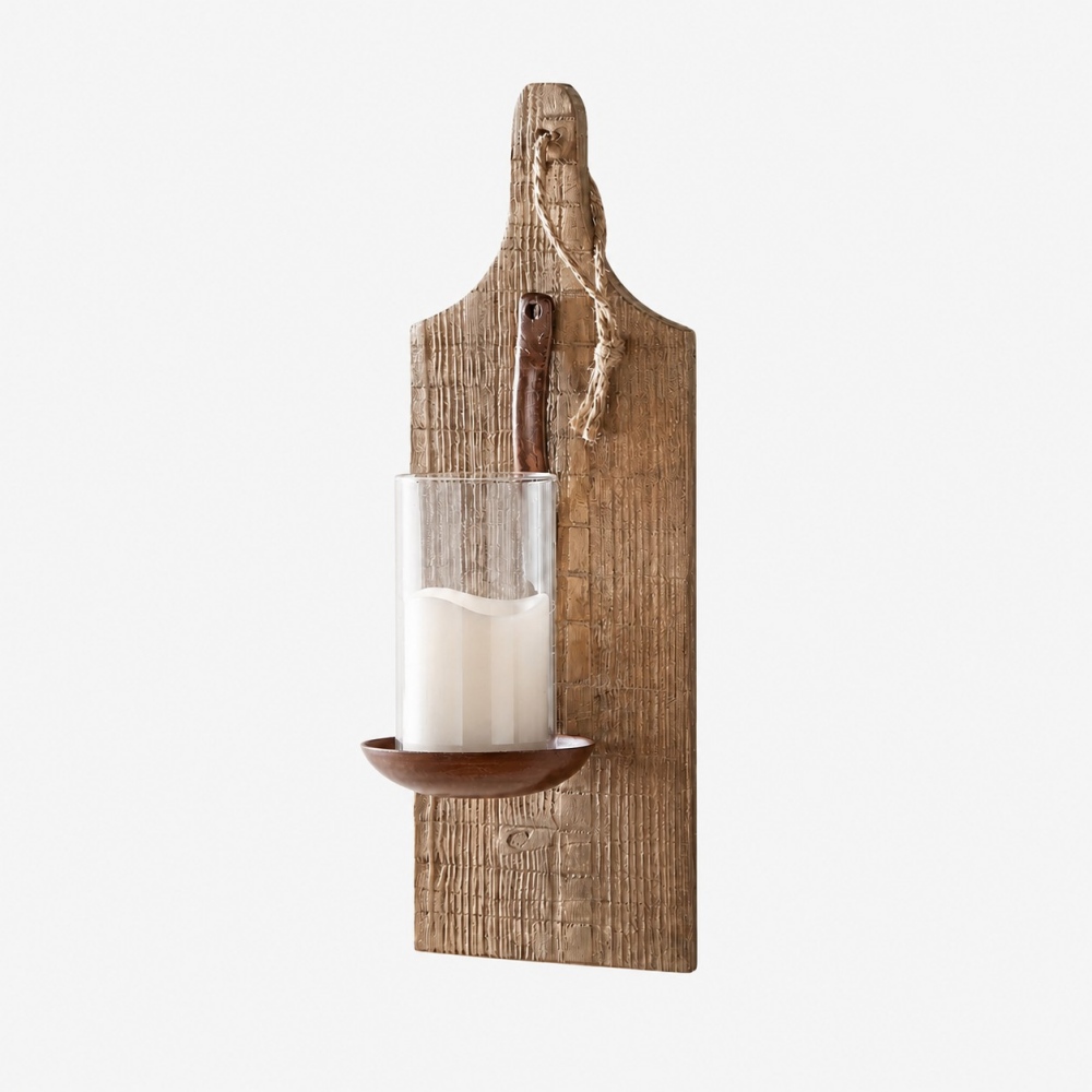 Rustic wooden wall sconce wall lamp style