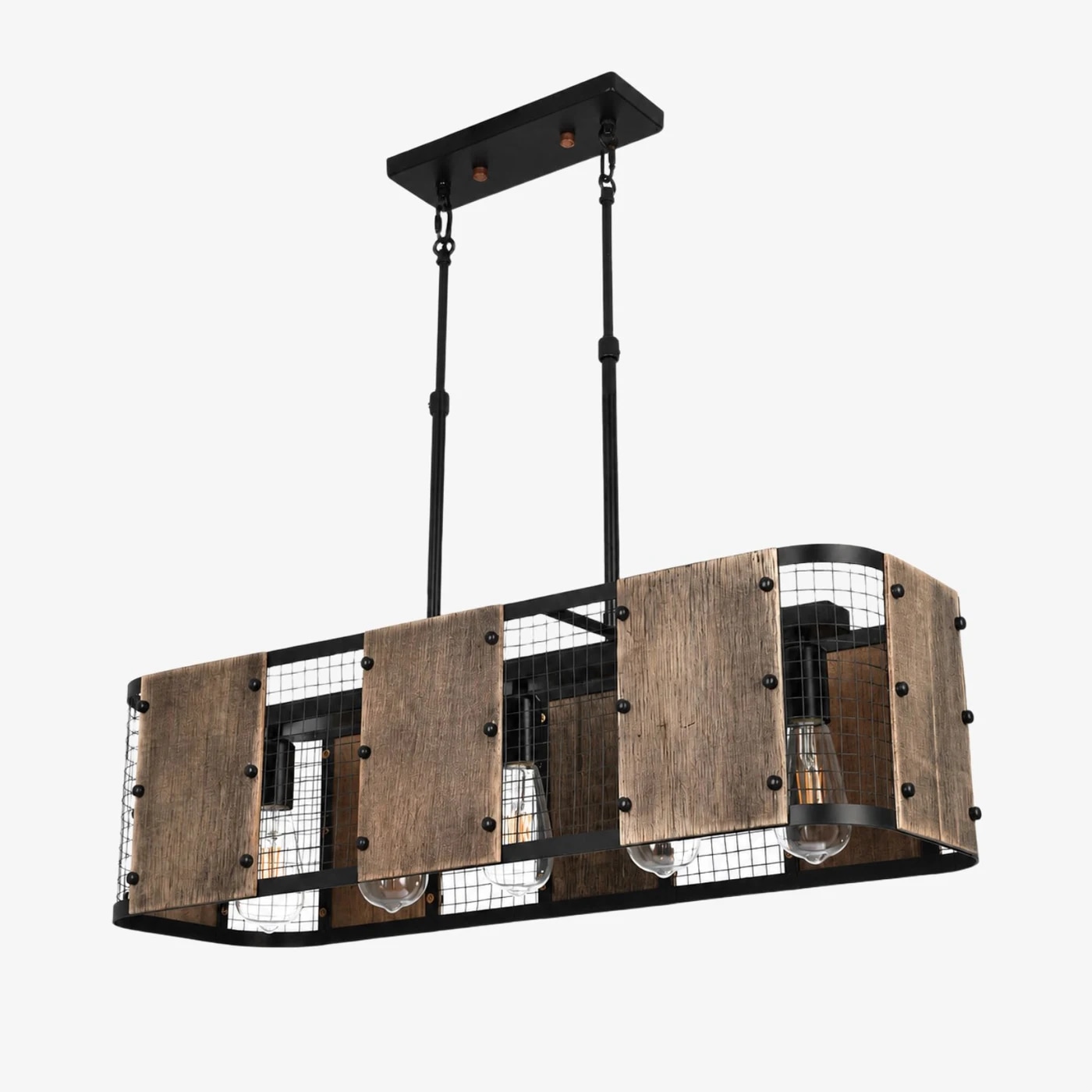 Black five-light 80 cm warm pendant lamp SKU view