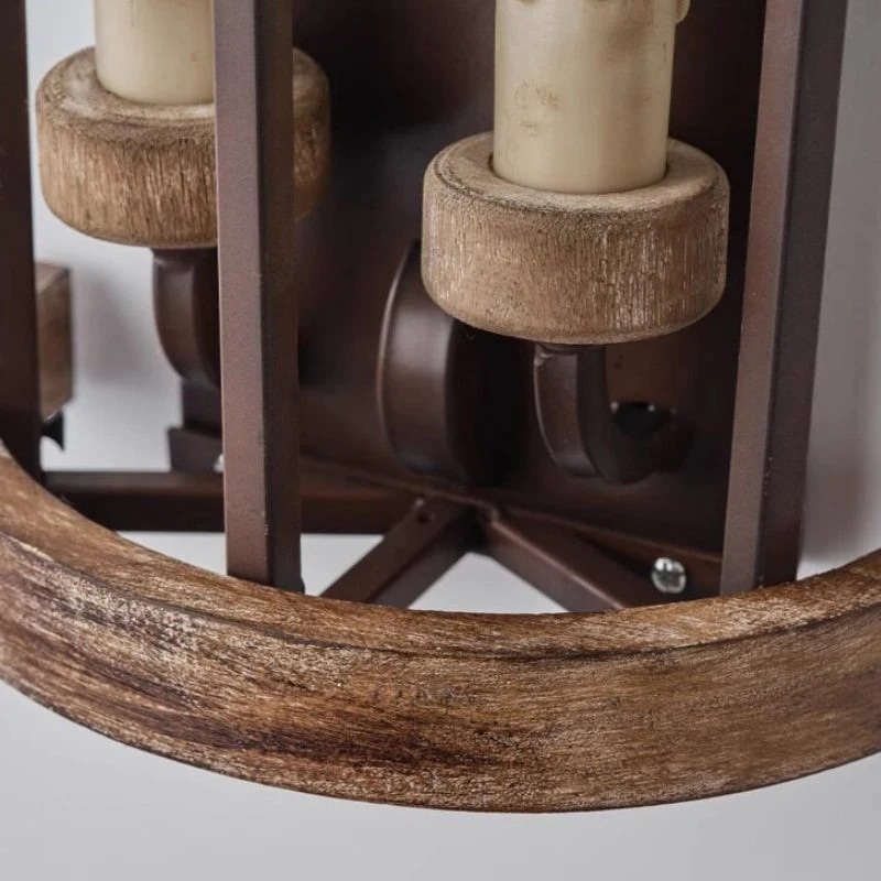 Curved wood rail and lower iron support detail