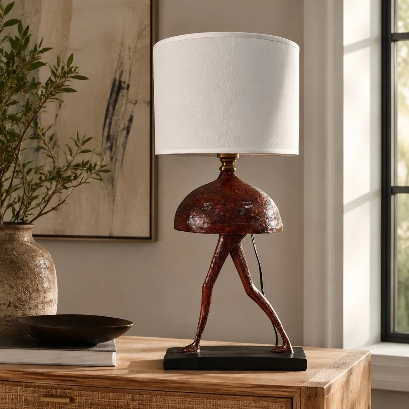 Warm table lamp room scene