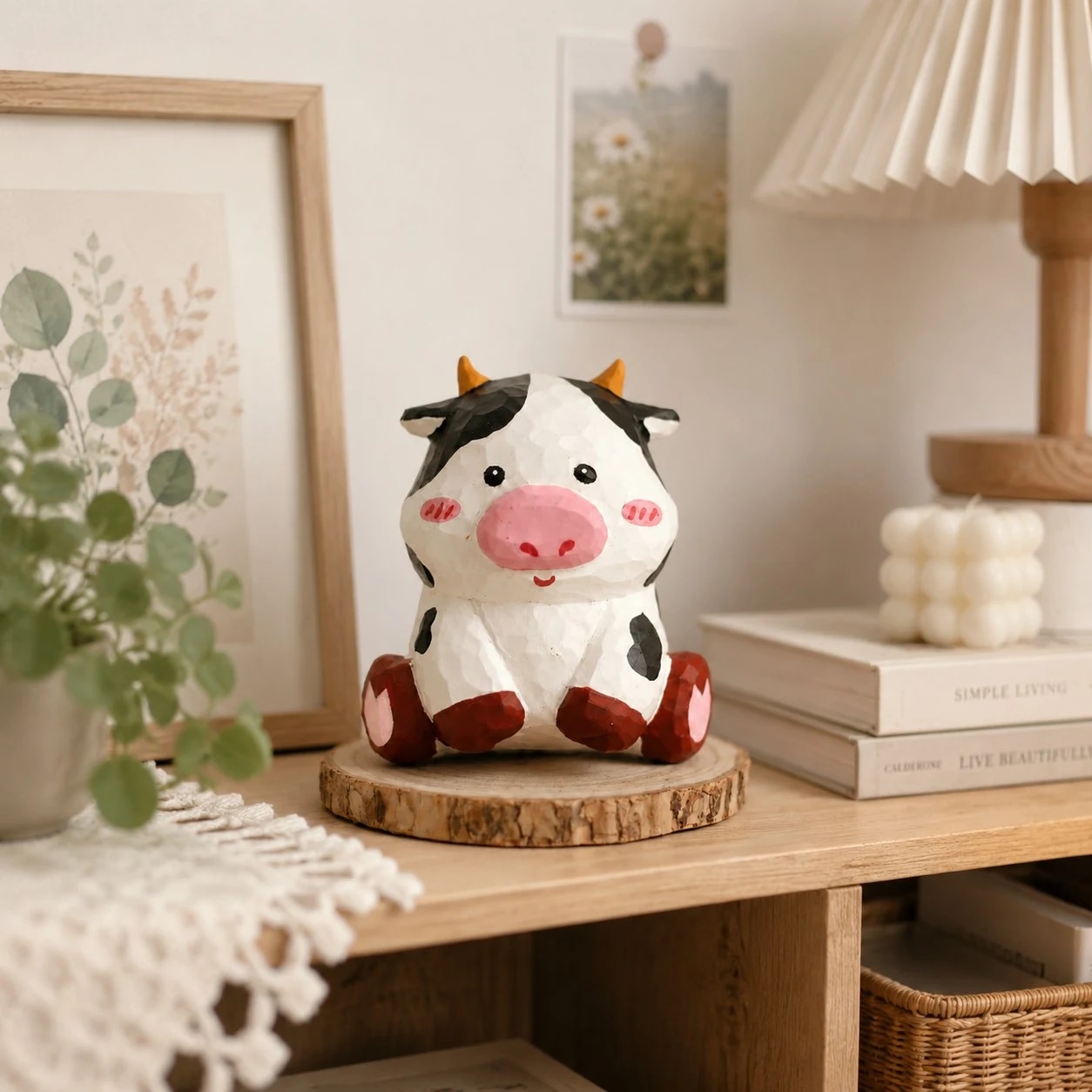 Hand-Carved Wooden Chinese Zodiac Animal Figurines