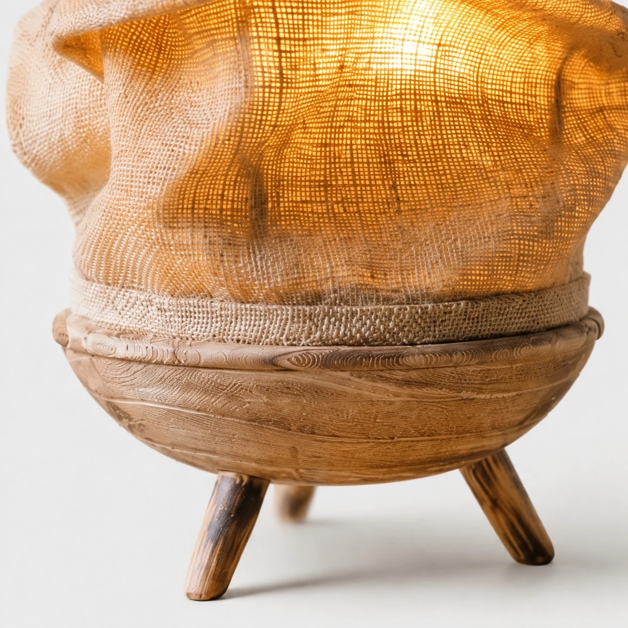 Close-up of sculpted base and shade edge