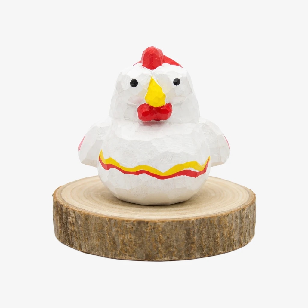 Hand-Carved Wooden Chinese Zodiac Animal Figurines