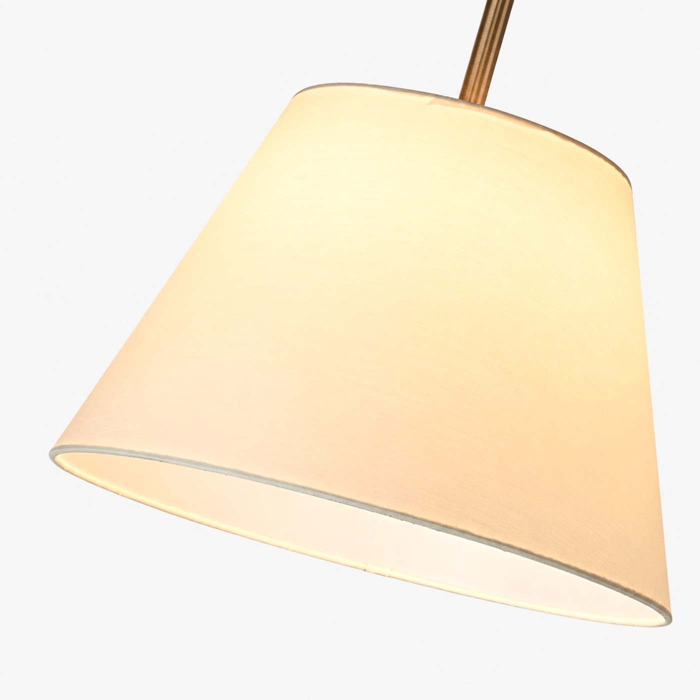 White tapered fabric lampshade detail