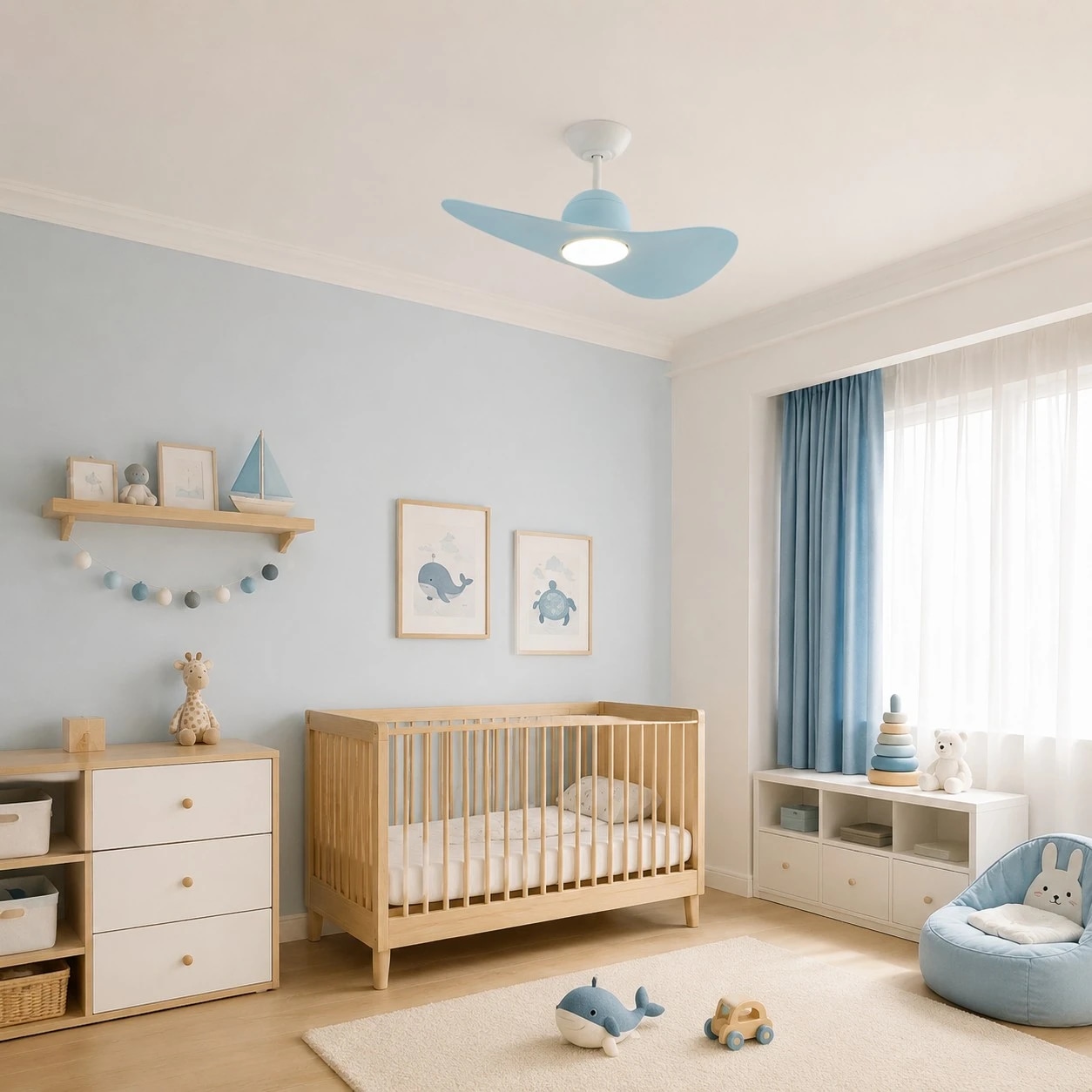 Designer Hat Two-Blade Ceiling Fan Light scene image