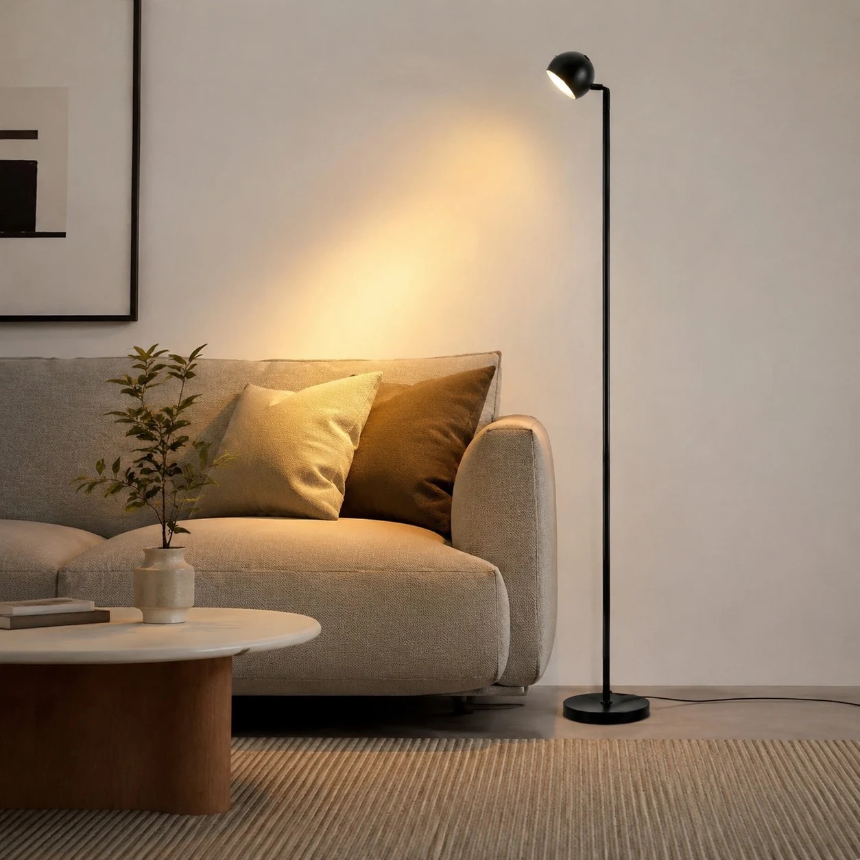 Minimalist Black Smart Remote Floor Lamp