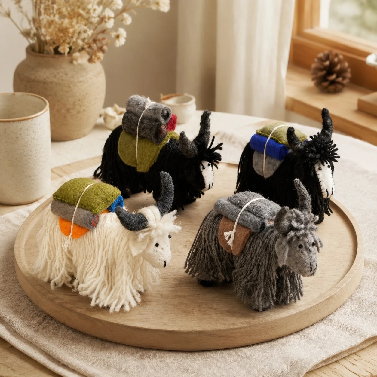 Handmade Nepal Wool Felt Yak Ornament