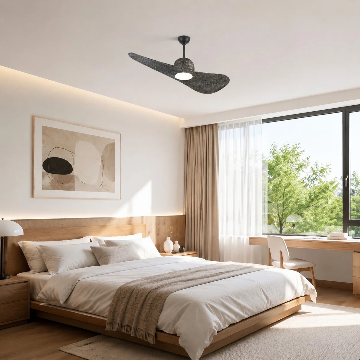Designer Hat Two-Blade Ceiling Fan Light scene image