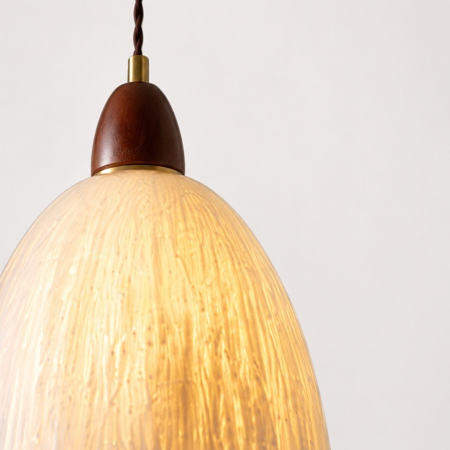 Rice paper pendant light detail