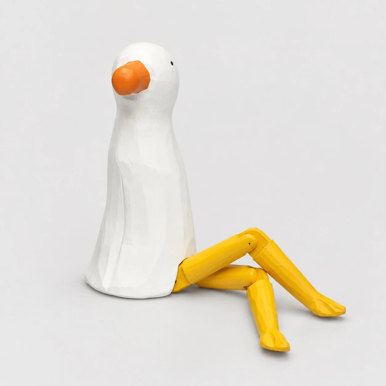 Hand-carved wooden seagull ornament