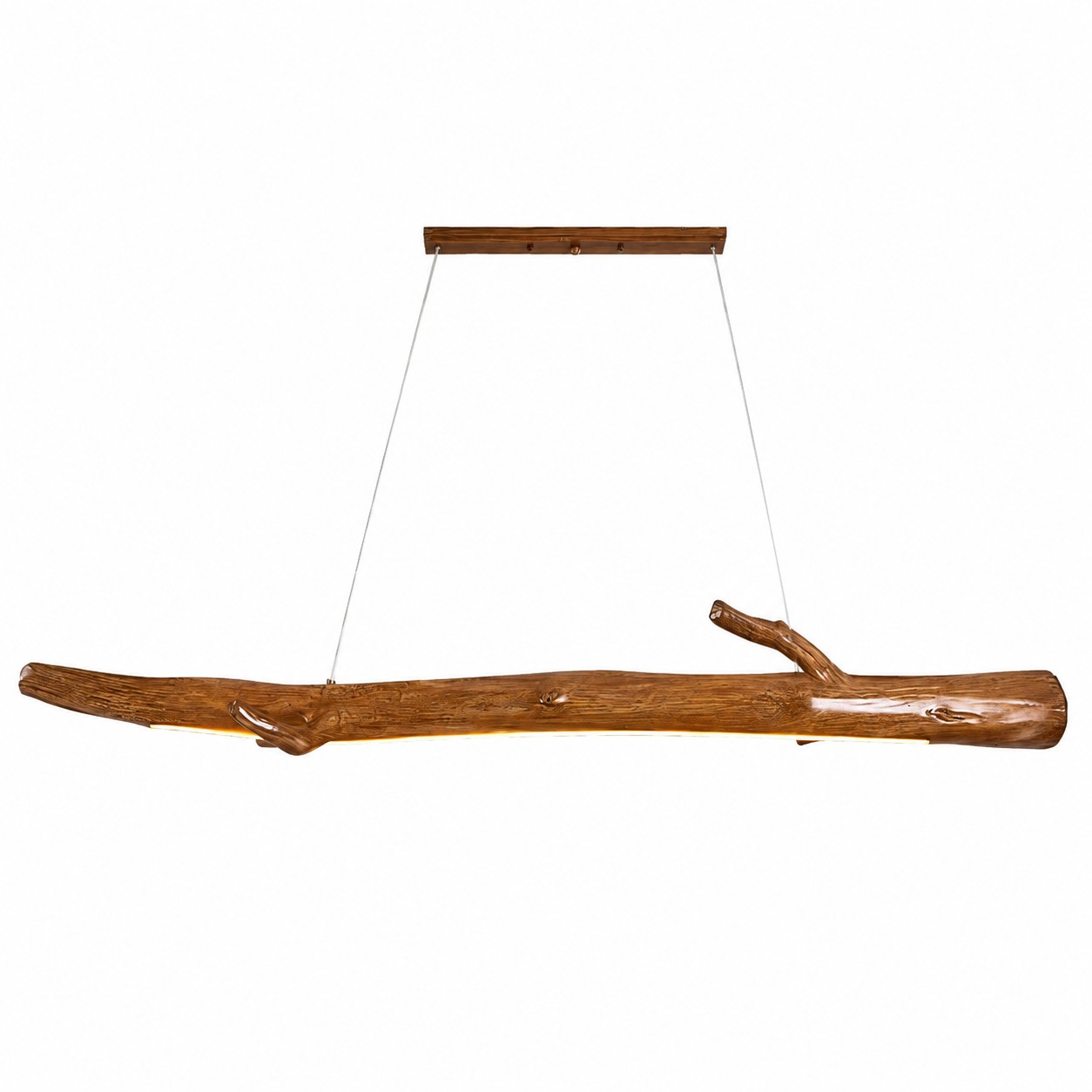 Wood Color Resin Linear Branch Pendant Light