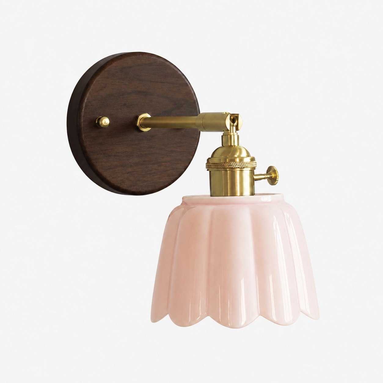 Pink Walnut Wood Style A ceramic wall lamp