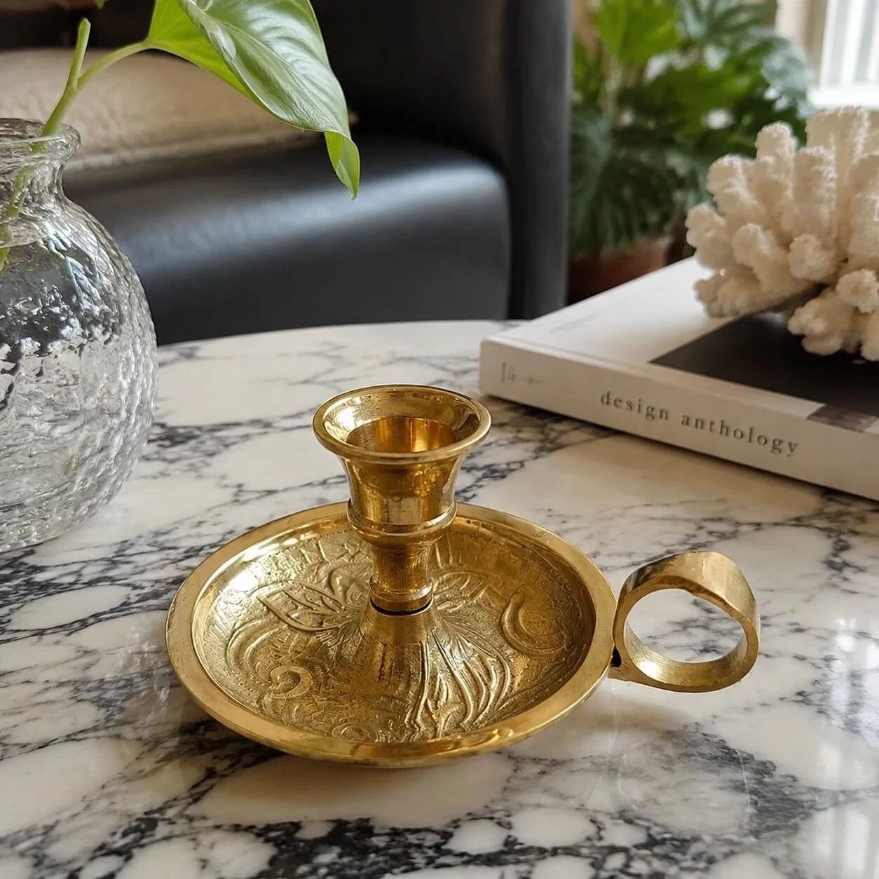 Marble table styling scene