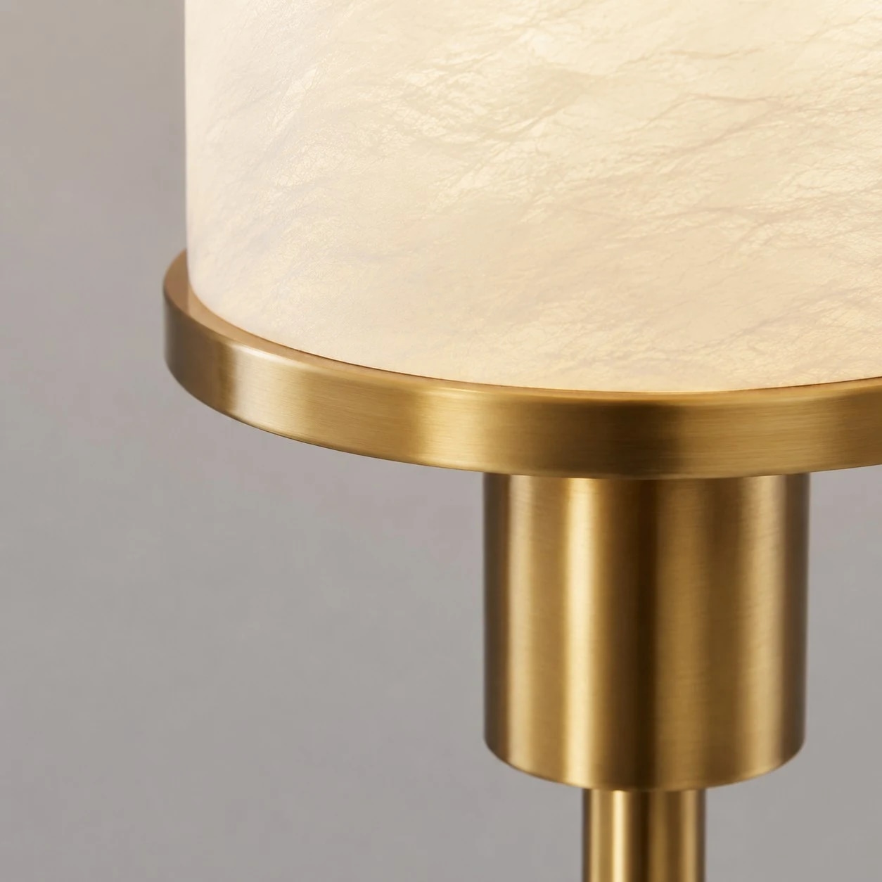 Stone shade and brass rim detail