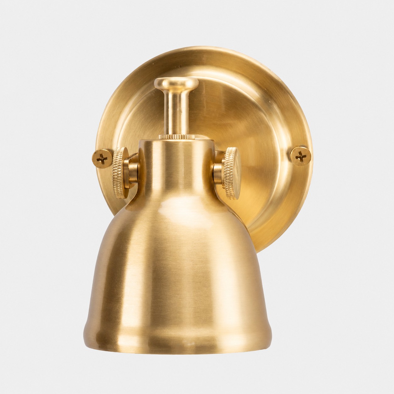 Brass wall lamp front view