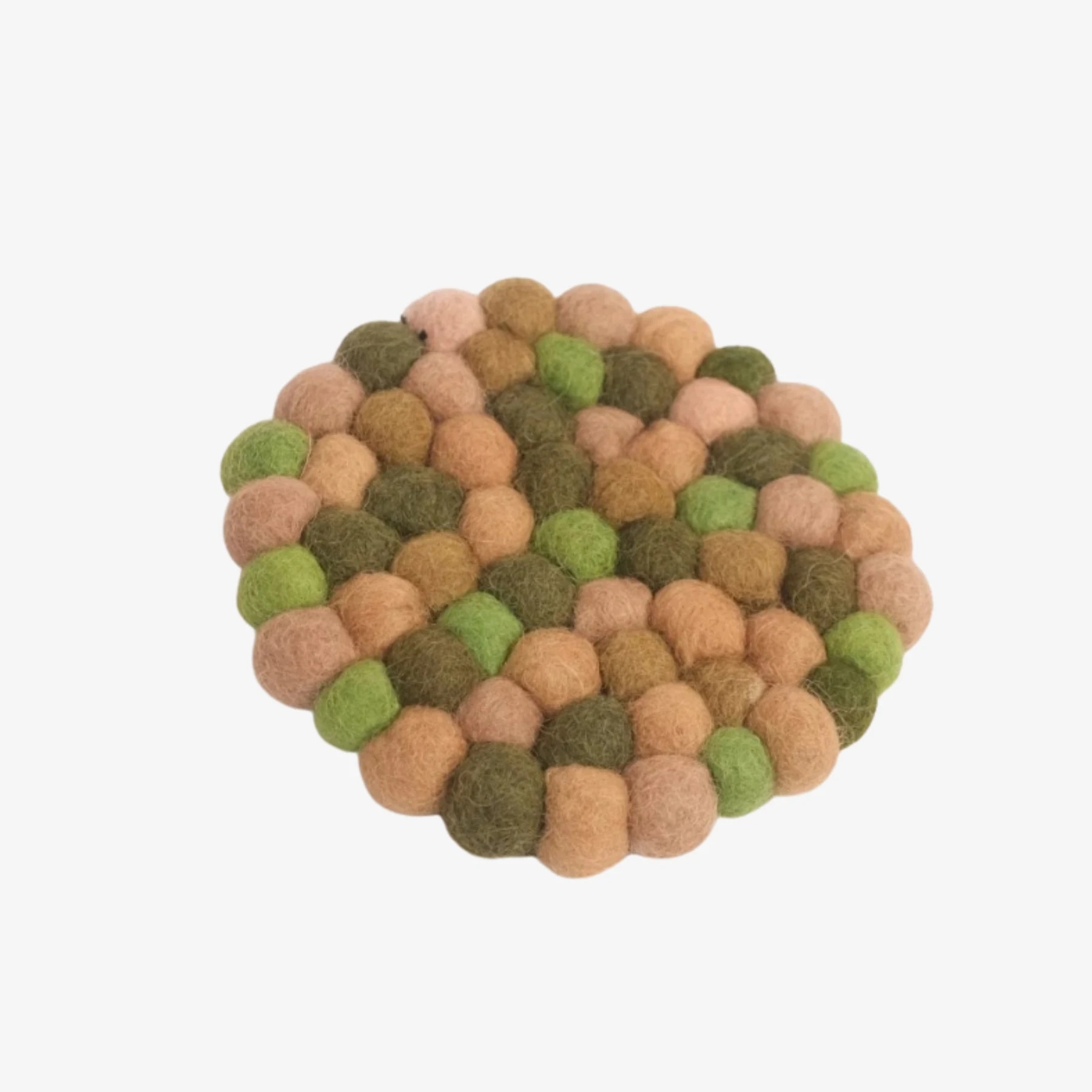 Sand moss handmade felt ball coaster