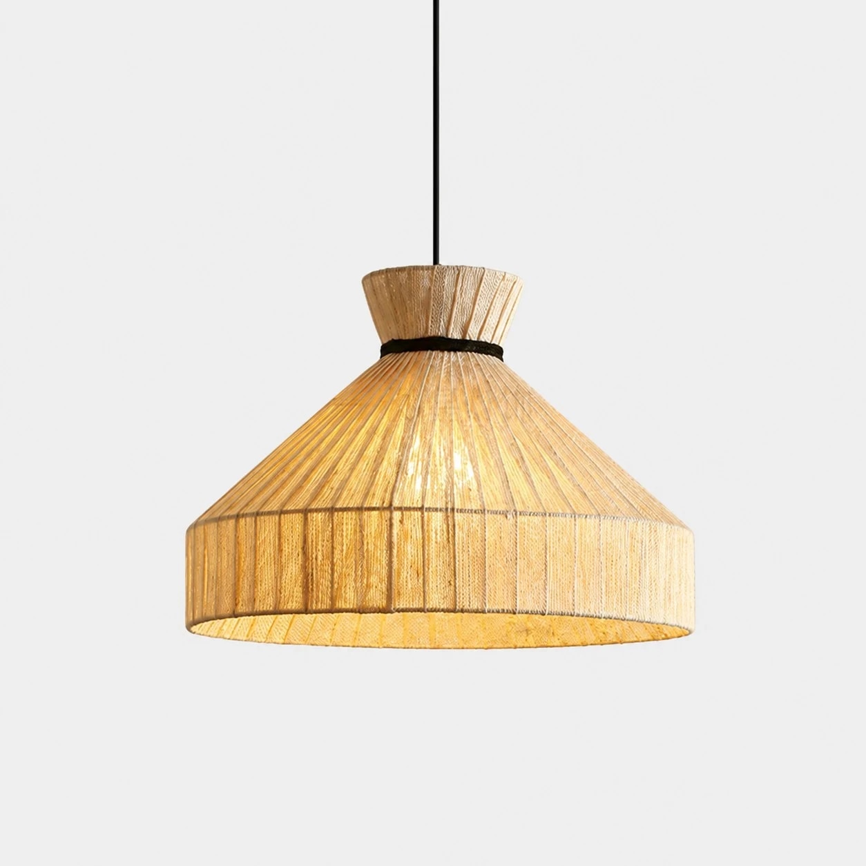 Shade B woven fabric cone pendant light