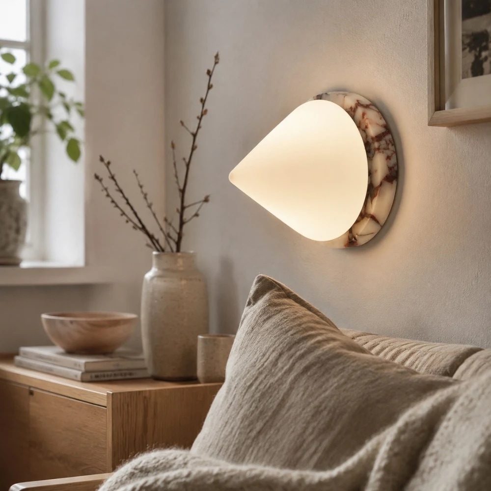 Purple Marble Globe Wall Sconce