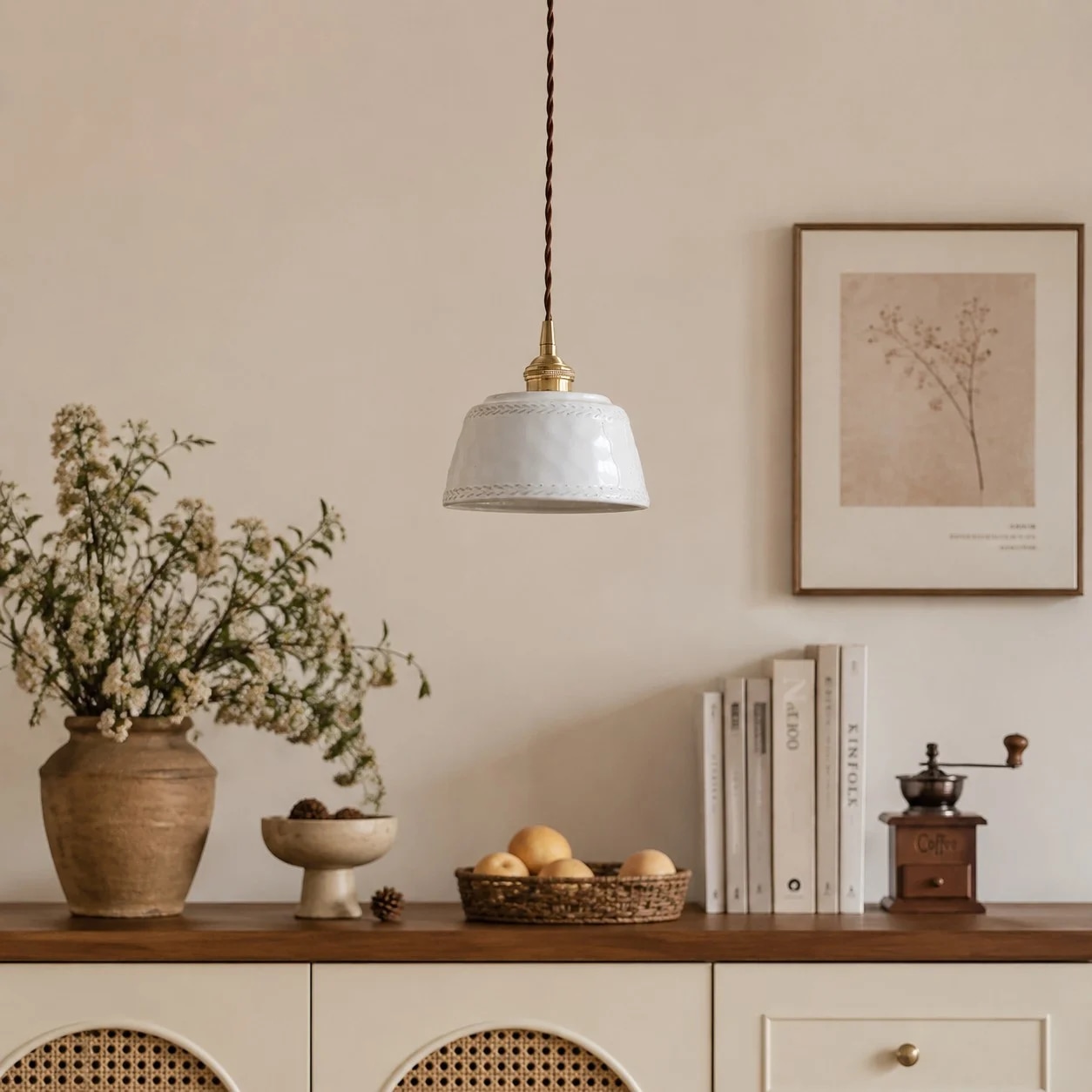 White ceramic pendant light