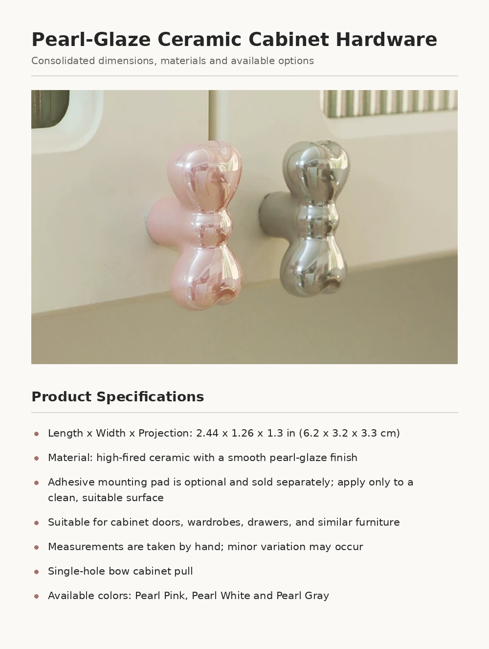 Bow Pearl Cabinet Knob - image 14