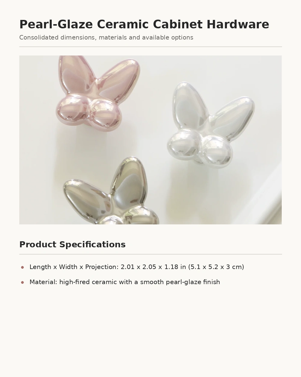 Butterfly Pearl Cabinet Knob - image 10