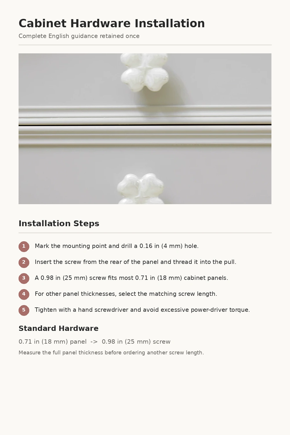 Four-Leaf Clover Pearl Cabinet Knob - image 16
