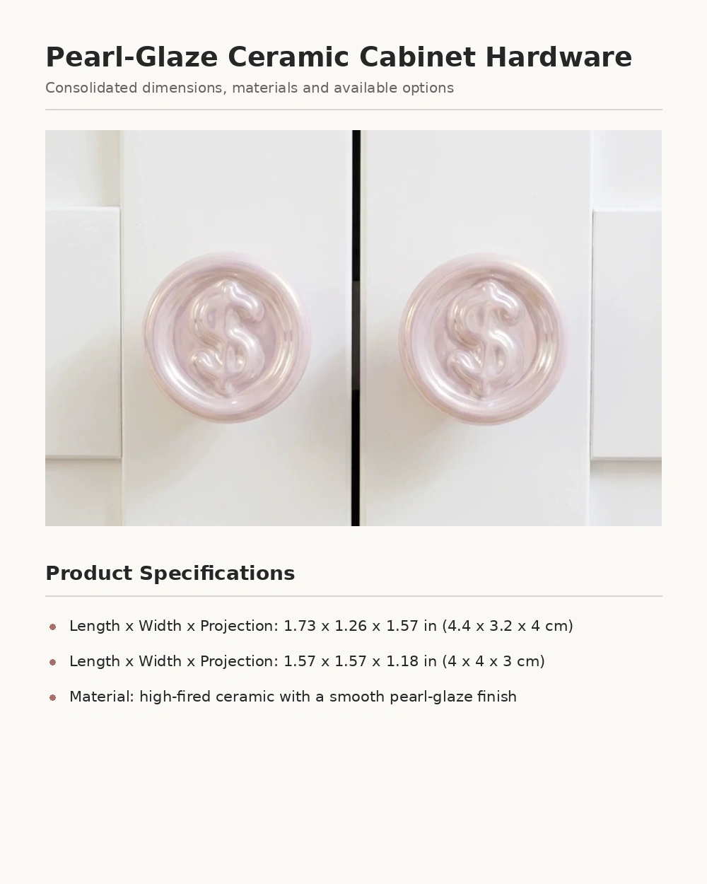Coin-Style Pearl Cabinet Knob - image 14