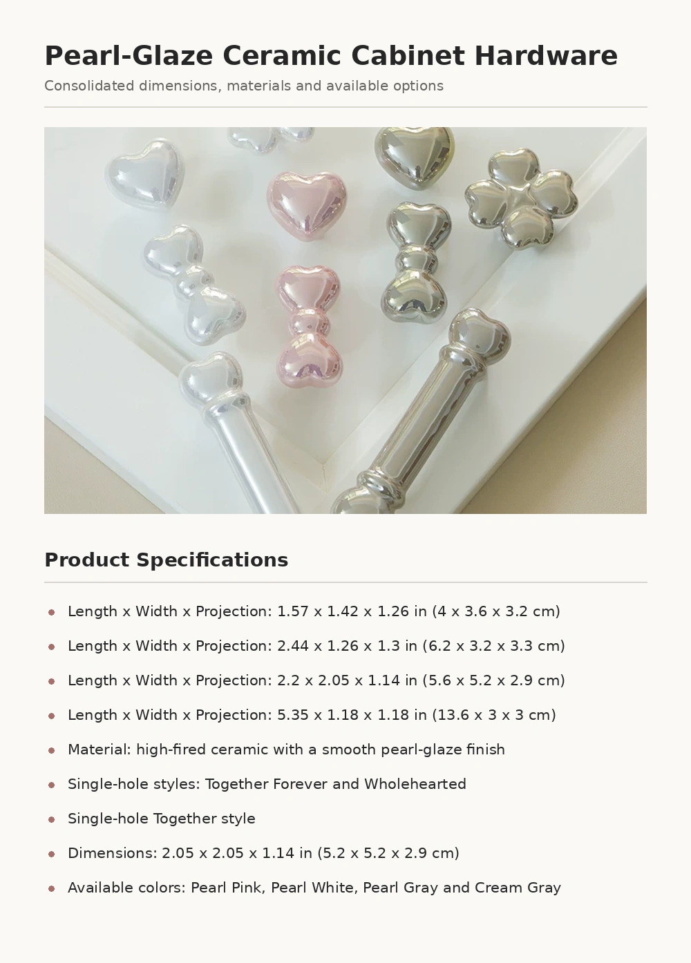 Bow Pearl Ceramic Cabinet Knob - image 20