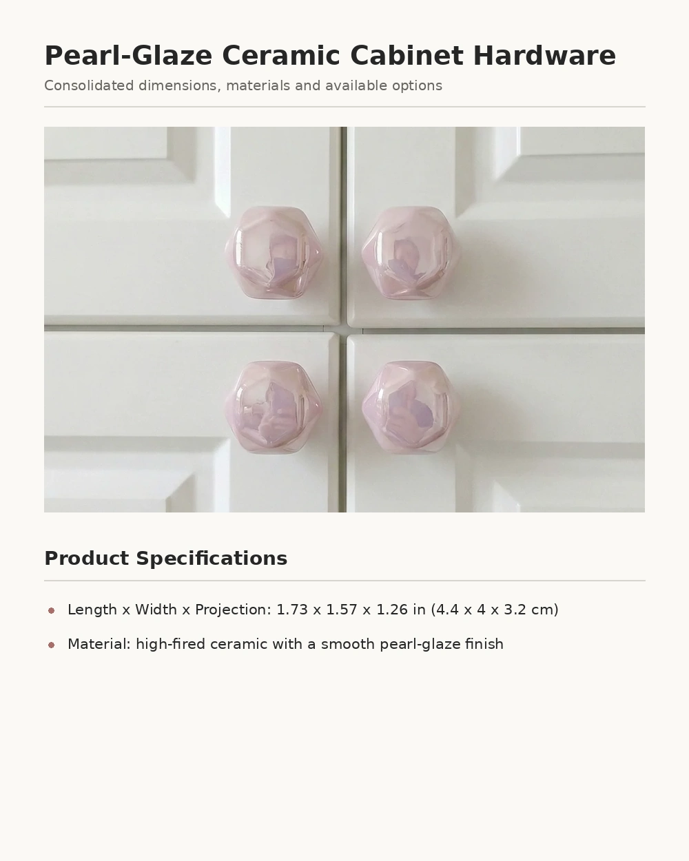 Diamond Pearl Cabinet Knob - image 11