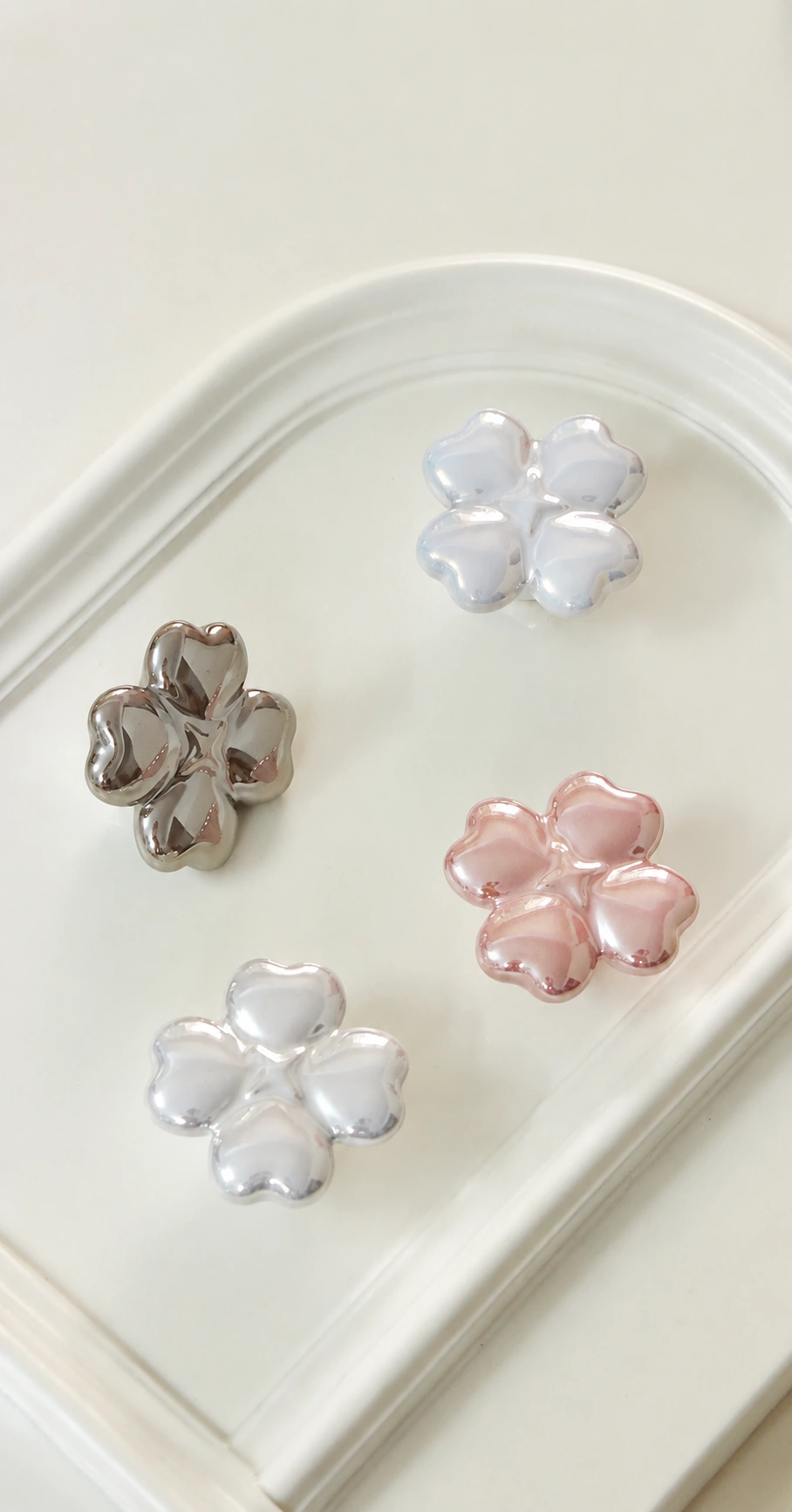 Four-Leaf Clover Pearl Cabinet Knob - image 9