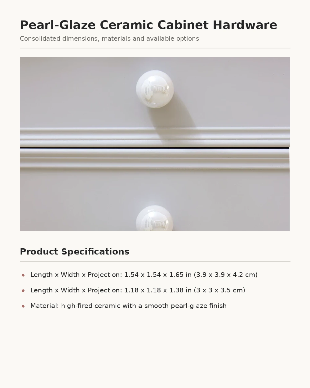 French Round Pearl Cabinet Knob - image 14