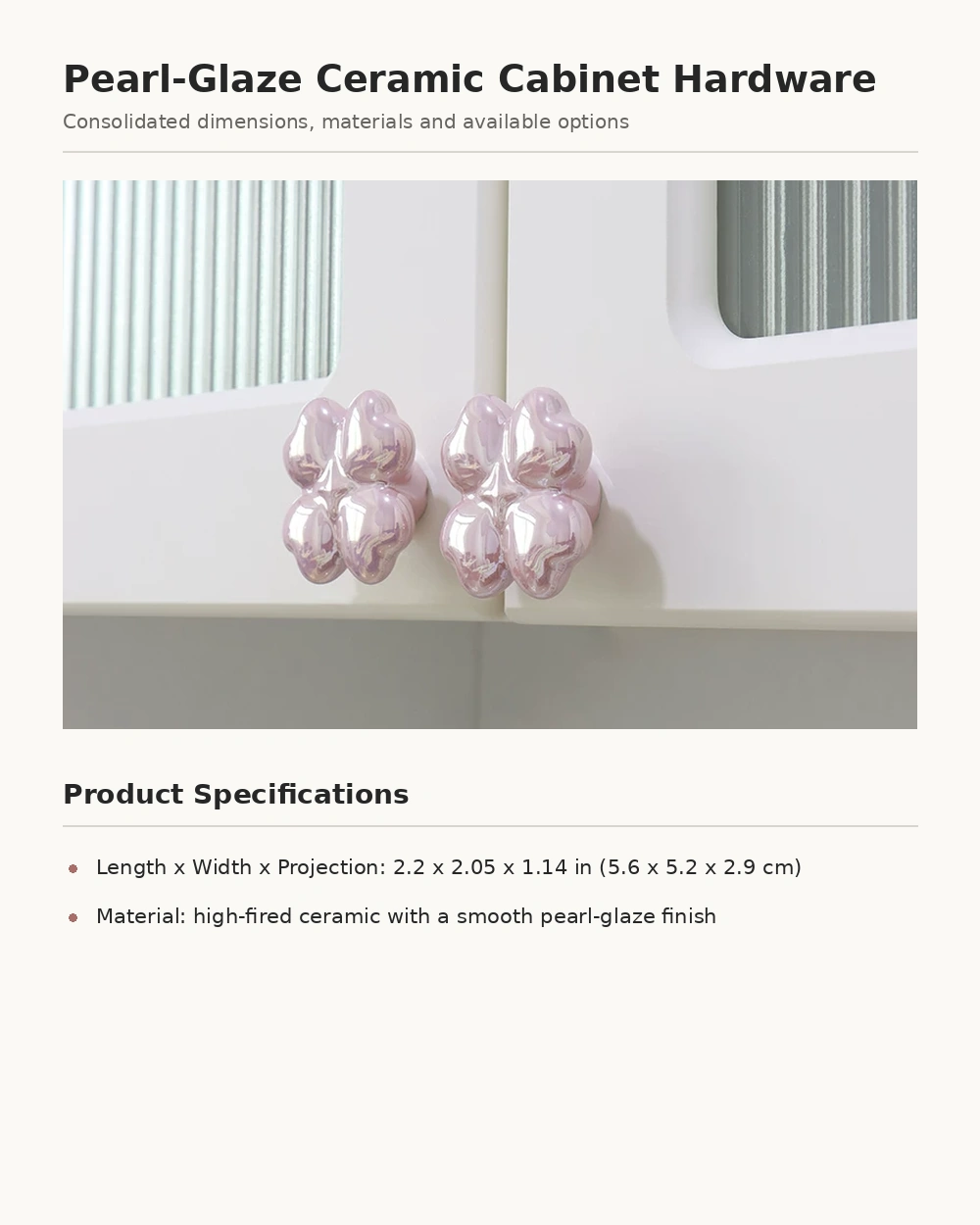 Four-Leaf Clover Pearl Cabinet Knob - image 15