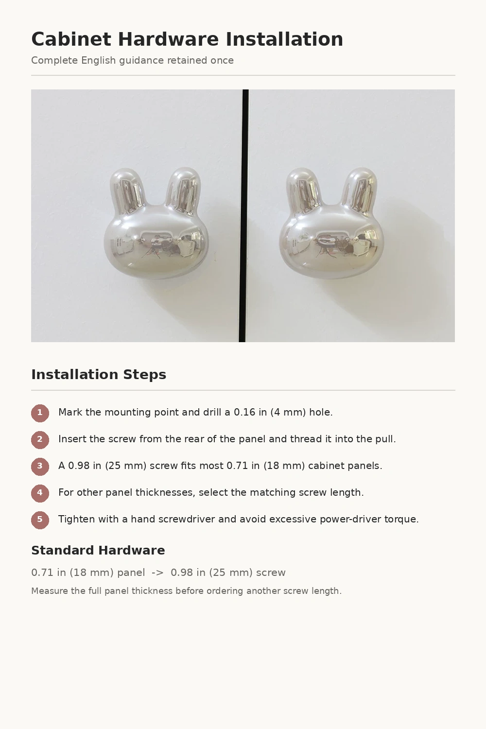 Rabbit Pearl Cabinet Knob - image 16