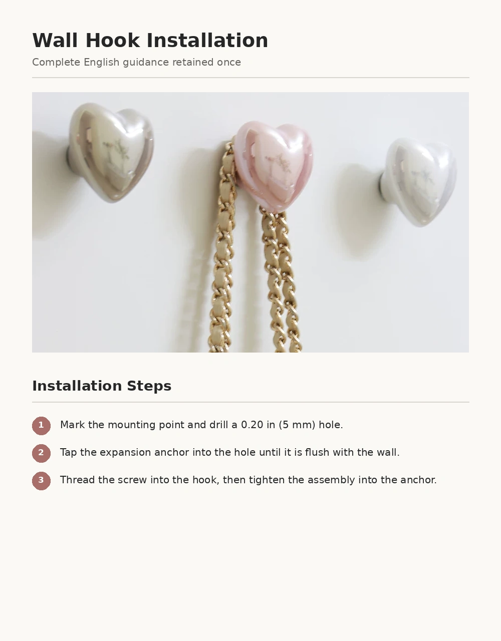 Heart No-Drill Decorative Wall Hook - image 17