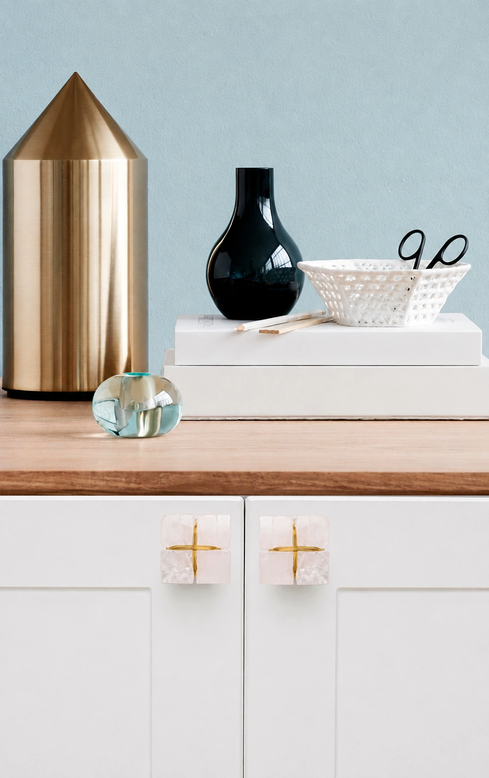 Hand-Hammered Natural Crystal Cabinet Pull - image 9