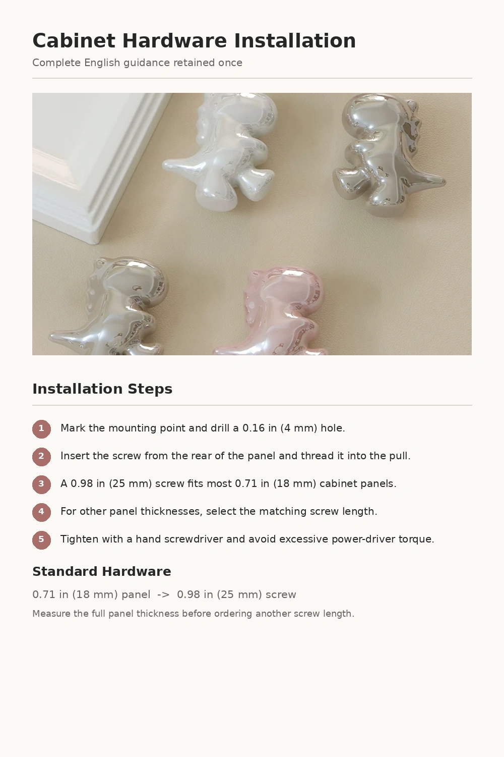Dinosaur Pearl Cabinet Knob - image 18