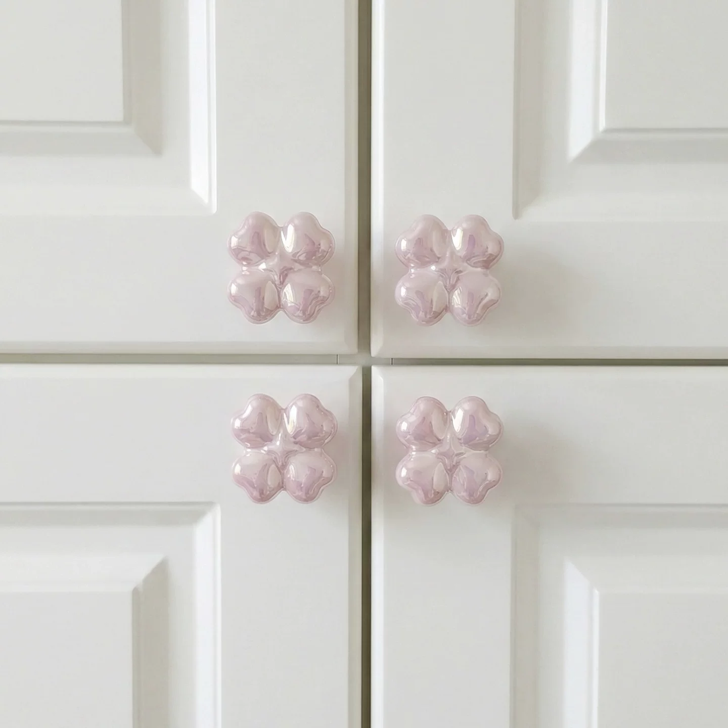 Four-Leaf Clover Pearl Cabinet Knob - image 4