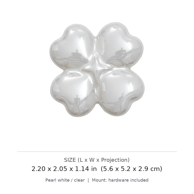 Four-Leaf Clover Pearl Cabinet Knob - image 1